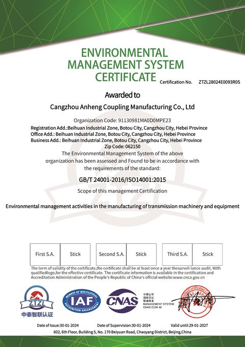 ISO 14001:2015 Environmental management system certificate