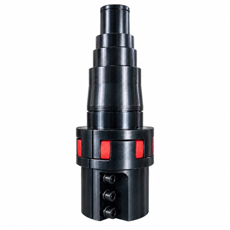 Curved jaw coupling with two hubs and a star-shaped polyurethane element